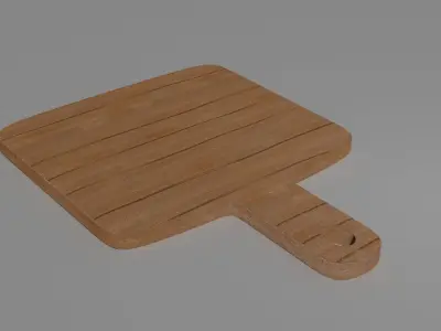 Wooden Chopping Board Free low-poly 3D model