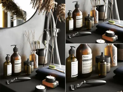 Bathroom Kit Set 3D model Free low-poly 3D model