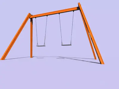 Playground Swing Modern Iron Steel Free Child Children Outdoor Free low-poly 3D model
