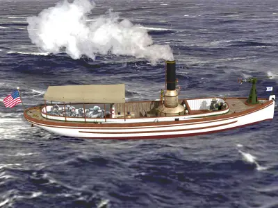 STANDARD STEAM CUTTER - 1902 - US NAVY Low-poly 3D model