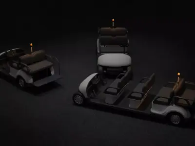 Airport Passanger Buggy Pack Low-poly 3D model