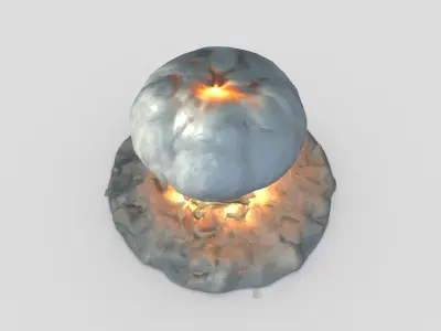 Nuclear Explosion Low-poly 3D model