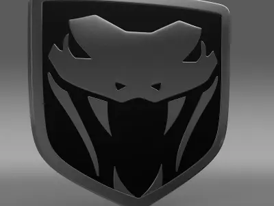 Dodge viper fangs 2003 logo 3D model