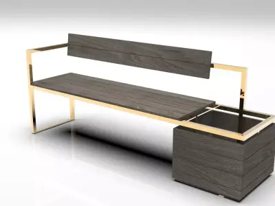 modern outdoor bench 3D model order