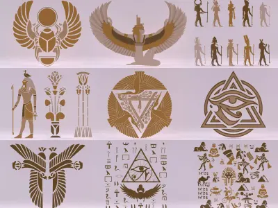 10 Models - Egyptian Symbols - Collection 03 