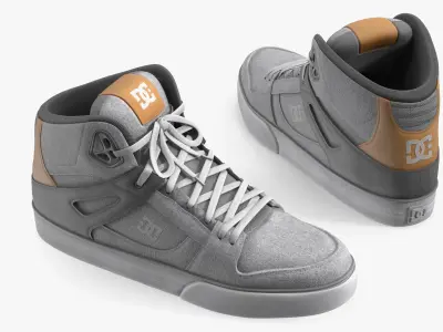 DC Casual Skate Sneakers Light Gray 3D model