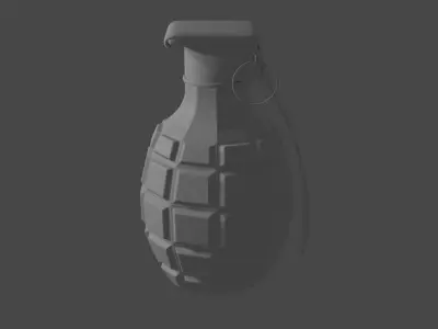 Low Poly Grenade Textured and Not Textured Free low-poly 3D model