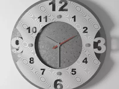 Fancy Wall Clock Low Poly Free low-poly 3D model