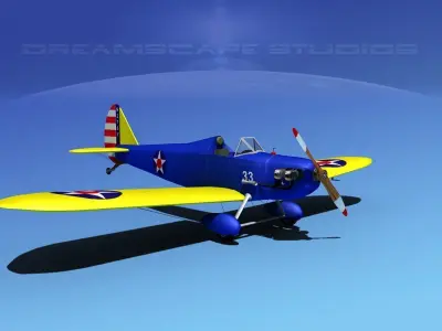Flybaby airplane flying in sky 3D model