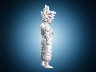 Super Saiyan Anime Fighter Miniature 3D print model