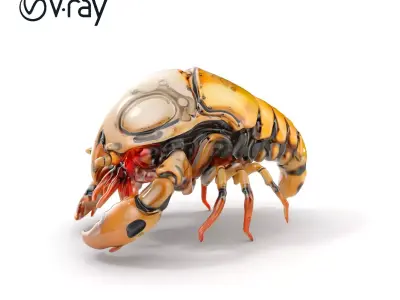 Futuristic Robotic Insect Model Pack Low-poly 3D model