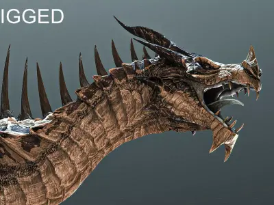 Dragon with spikes Low-poly 3D model