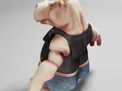 King Hippo 3D Print Model 3D print model