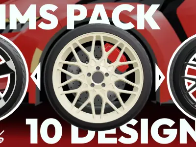 Car Rims Pack - Low poly Low-poly 3D model