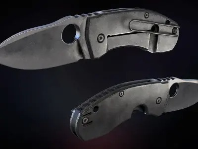 Tactical and survival knife game-ready 3D model Low-poly 3D model