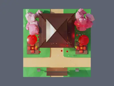 land 4A Low-poly 3D model