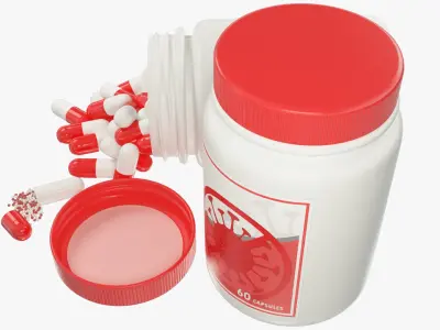 Plastic Jar with Pills V2 Anti Virus 3D model