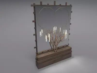Decorative Mirror - Hall - Tree Heart Free 3D model