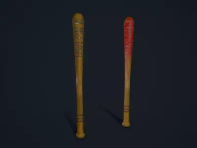 Barbed Wire Bat Low-poly 3D model