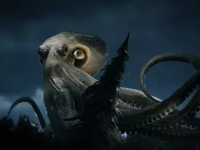 Robust Rigged Giant Octopus Free 3D model