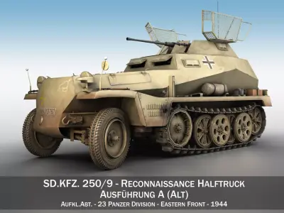 SD KFZ 250 9 - Reconnaissance Halftruck - 23 PzDiv 3D model