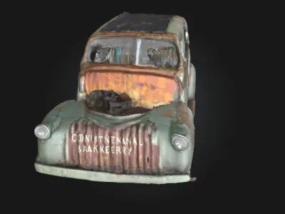Rusty Bakers Delivery  A Crumbling Slice of History 3D model