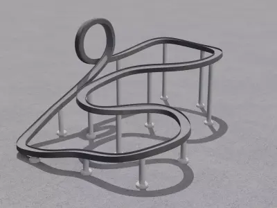 Acrobatic track Low-poly 3D model