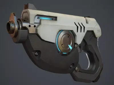 Tracer Gun From Overwatch Low-poly 3D model