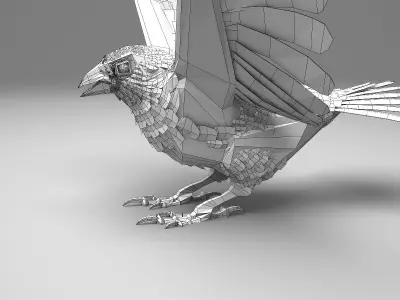 Rose-breasted grosbeak - rigged - animated 3D model