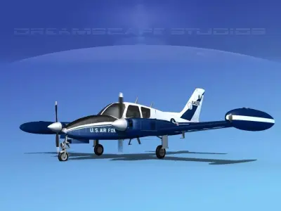 Cessna U-3B Blue Canoe V05 3D model