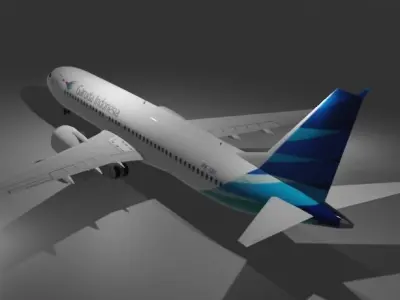 Boeing 737 Max8 Garuda Indonesia 3D Model with cockpit Low-poly 3D model
