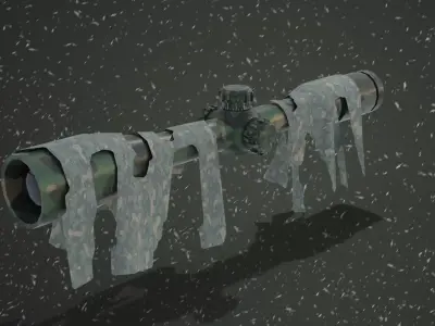 Tactical Sniper Scope Low-poly 3D model