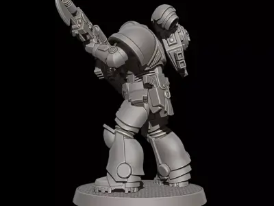 Sci-Fi Heavy Trooper STL Modular Power Armor 32mm Miniature V7 3D print model
