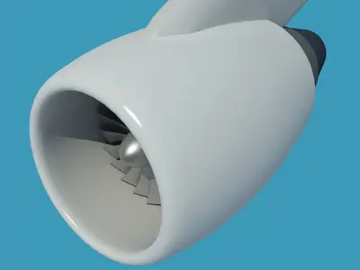 White Jet Engine 3D model