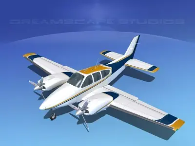 Beechcraft B55 Baron V08 3D model