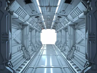 Sci Fi Corridor Interior Spaceship Part 3D Model 3D model