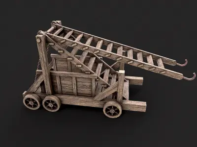 Medieval Siege Ladder PBR Low-poly 3D model