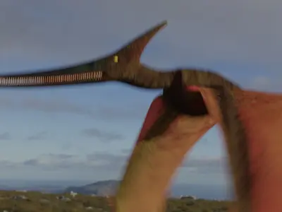 Pterodactyl dinosaur flying in air Low-poly 3D model