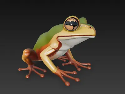 Frog Realistic 3D Model Basic - Low Poly Realistic Low-poly 3D model