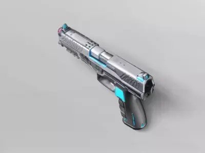 Futuristic Tactical Handgun 3D Model 3D model