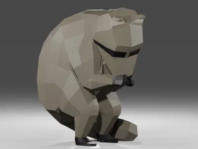 Raccon Low Poly Rigged Free low-poly 3D model