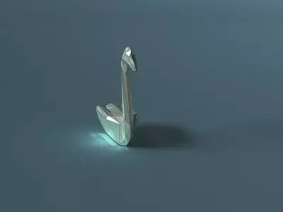 low-poly 3D printer model swan Low-poly 3D model