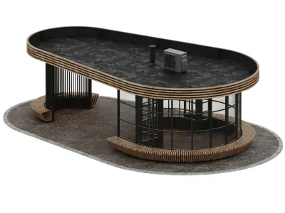 Bus stop - cafe 3D model