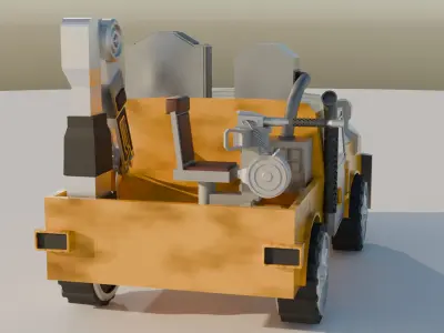 Low Poly Best Battle Gun Car Low-poly 3D model