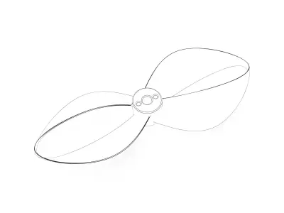 Toroidal drone propeller - 2 blades 3D print model