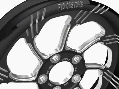 FTD Customs F35 BC drag racing wheel Low-poly 3D model