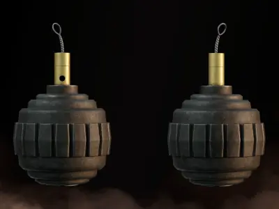 Grenade WW1 German Kugel Grenade 1915 Game-Ready Low-poly 3D model