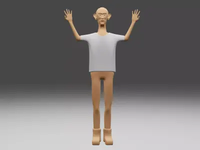 cartoon man 3d model Low-poly 3D model