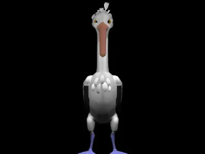3D Cartoon Pelican Low-poly 3D model