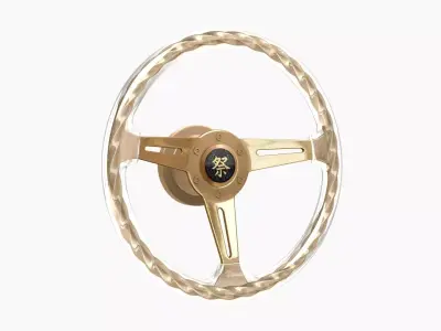 Hitman Twist Gold steering wheel Low-poly 3D model